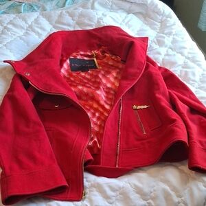 Betsey Johnson Red Bomber Jacket